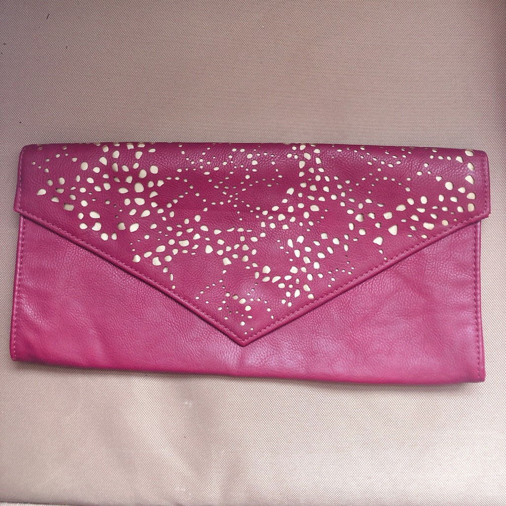 Maroon Patterned Clutch